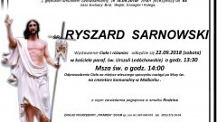 Zmarł Ryszard Sarnowski. Żył 64 lata.