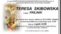 Zmarła Teresa Skibowska. Żyła 55 lat.