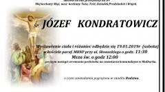 Zmarł Józef Kondratowicz. Żył 89 lat.