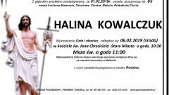 Zmarła Halina Kowalczuk. Żyła 83 lata.