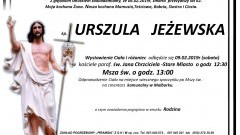 Zmarła Urszula Jeżewska. Żyła 62 lata.