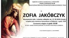 Zmarła Zofia Jakóbczyk. Żyła 89 lat.