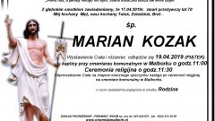 Zmarł Marian Kozak. Żył 70 lat.