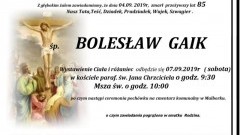 Zmarł Bolesław Gaik. Żył 85 lat