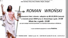 Zmarł Roman Wroński. Żył 65 lat.