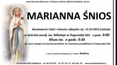 Zmarła Marianna Śnios. Żyła 81 lat.