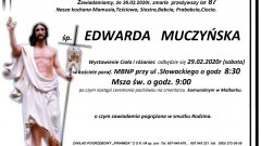 Zmarła Edwarda Muczyńska. Żyła 87 lat.