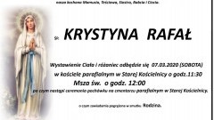 Zmarła Krystyna Rafał. Żyła 64 lata.