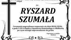 Zmarł Ryszard Szumała. Żył 77 lat.