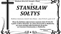 Zmarł Stanisław Sołtys. Żył 72 lata.