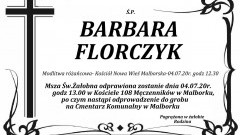 Zmarła Barbara Florczyk. Żyła 69 lat.