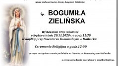 Zmarła Bogumiła Zielińska. Żyła 65 lat.