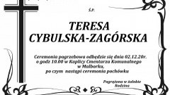 Zmarła Teresa Cybulska - Zagórska. Żyła 85 lat.