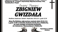 Zmarł Zbigniew Gwizdała. Żył 70 lat.