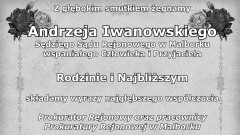 Kondolencje od Prokuratora Rejonowego oraz pracowników Prokuratury Rejonowej w Malborku