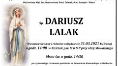 Zmarł Dariusz Lalak. Żył 59 lat.