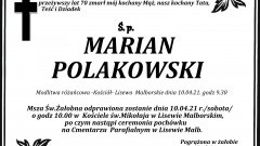 Zmarł Marian Polakowski. Żył 70 lat.