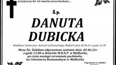 Zmarła Danuta Dubicka. Żyła 64 lata.