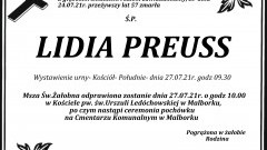 Zmarła Lidia Preuss. Żyła 57 lat.