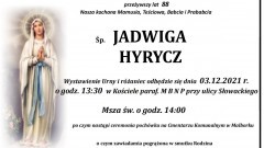 Zmarła Jadwiga Hyrycz. Żyła 88 lat.