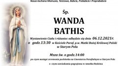 Zmarła Wanda Bathis. Żyła 97 lat.