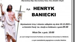 Zmarł Henryk Baniecki. Żył 66 lat.