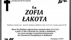 Zmarła Zofia Łakota. Żyła 92 lata.