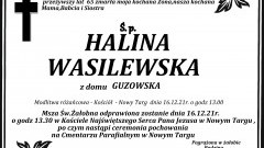 Zmarła Halina Wasilewska. Żyła 65 lat.