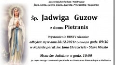 Zmarła Jadwiga Guzow z d. Pietranis. Żyła 32 lata.