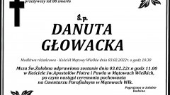 Zmarła Danuta Głowacka. Żyła 88 lat. 