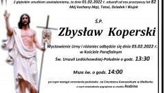 Zmarł Zbysław Koperski. Żył 82 lata.