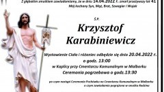 Zmarł Krzysztof Karabiniewicz. Żył 41 lat.