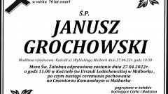 Zmarł Janusz Grochowski. Żył 70 lat.