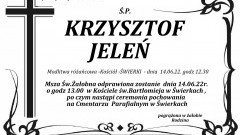 Zmarł Krzysztof Jeleń. Żył 49 lat.