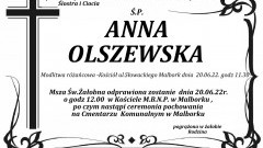 Zmarła Anna Olszewska. Żyła 52 lata.