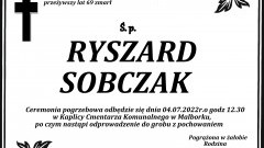 Zmarł Ryszard Sobczak. Żył 69 lat.