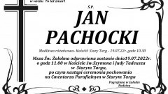 Zmarł Jan Pachocki. Żył 76 lat.