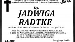 Zmarła Jadwiga Radtke. Miała 81 lat.