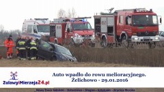 Żelichowo. Auto wpadło do rowu melioracyjnego - 29.01.2016