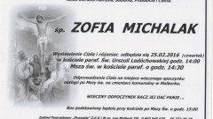 Zmarła Zofia Michalak. Żyła 96 lat.