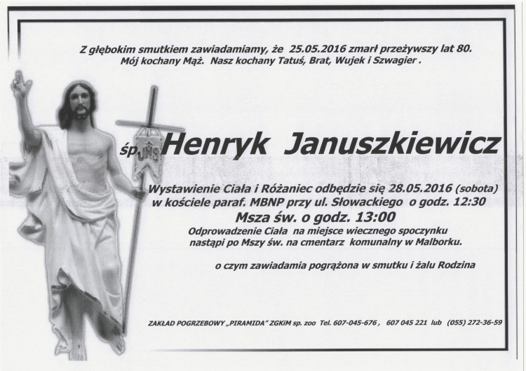 Zmarł Henryk Januszkiewicz. Żył 80 lat.