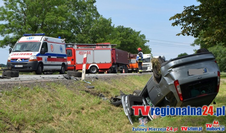 Zderzenie czołowe na siódemce w Jazowej gm. Nowy Dwór Gd – 30.06.2016