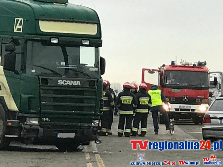 Nowy Dwór Gd. Wypadek na drodze krajowej nr 7. "Siódemka" była zablokowana&#8230;