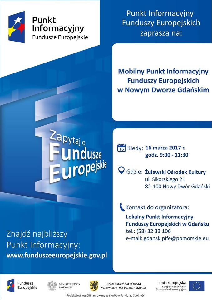 Żuławski Ośrodek Kultury zaprasza do Mobilnego Punktu Informacyjnego&#8230;