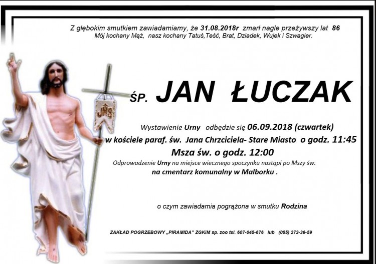 Zmarł Jan Łuczak. Żył 86 lat