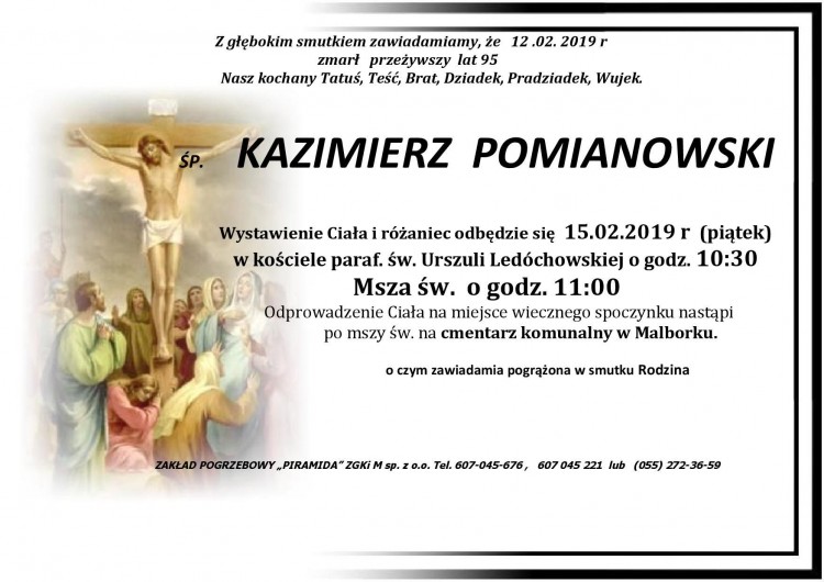 Zmarł Kazimierz Pomianowski. Żył 95 lat