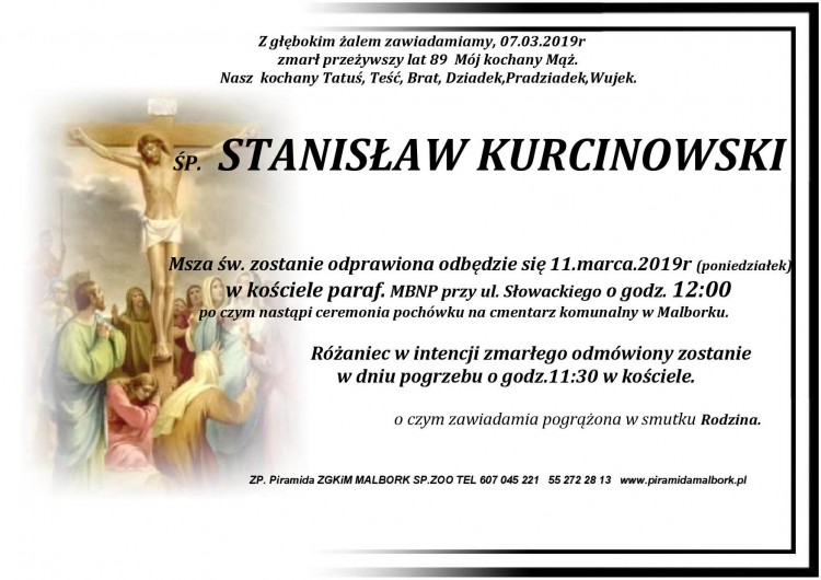 Zmarł Stanisław Kurcinowski. Żył 89 lat.