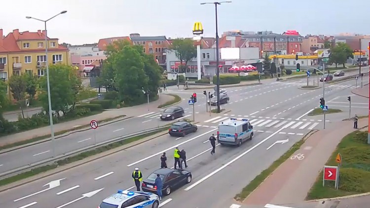 Policyjny pościg ulicami Malborka.