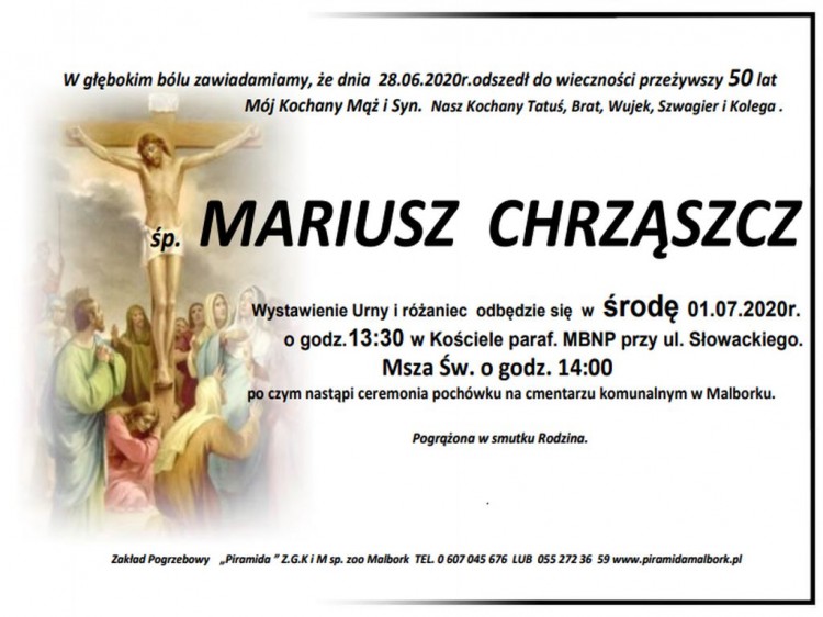 Zmarł Mariusz Chrząszcz. Żył 50 lat.