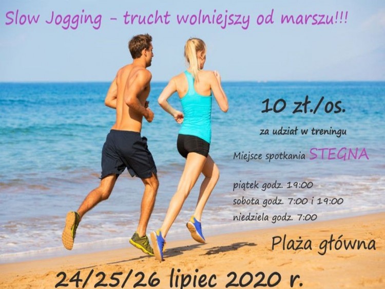 Trening Slow Jogging w ten weekend na plaży w Stegnie.